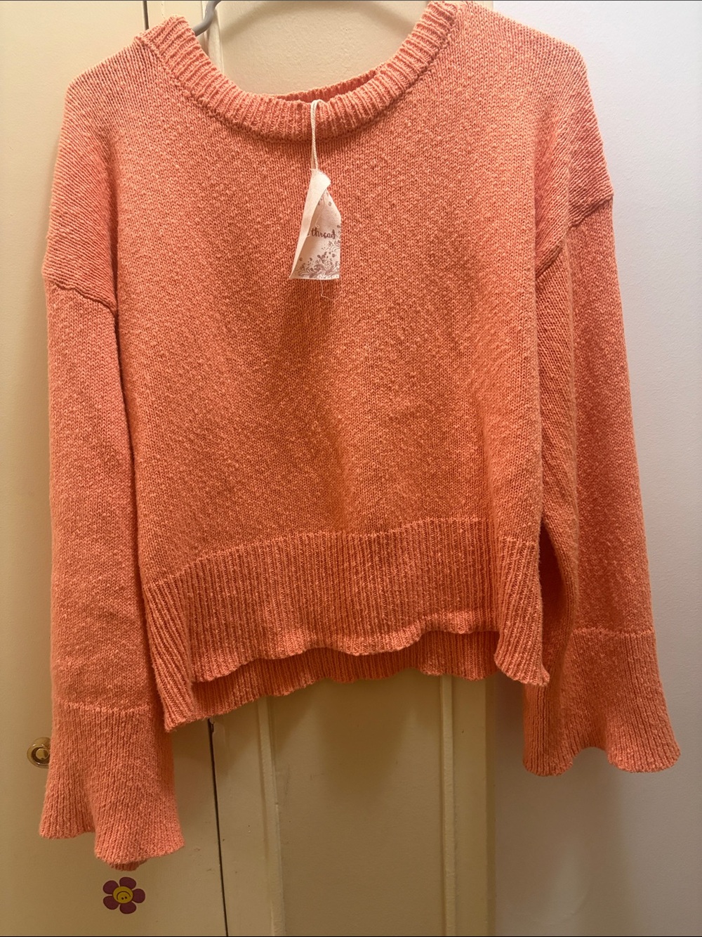 Hem & Thread Coral Scoopneck Pullover Sweater